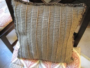 Two Sided Throw Pillow Tunisian Side