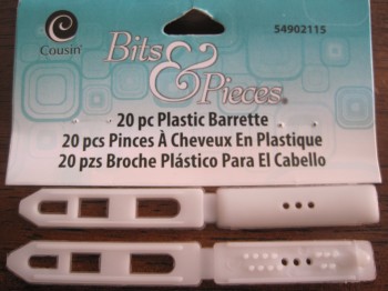 The plastic barrettes I found at my local craft store.